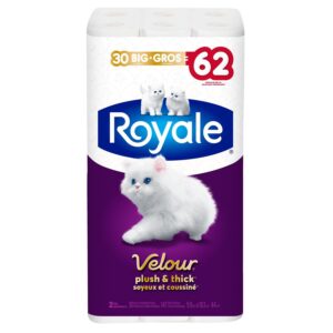 Wholesale Royale Velour Bathroom Tissue 30BR=62R 2Ply 147S DISP (30Rolls)