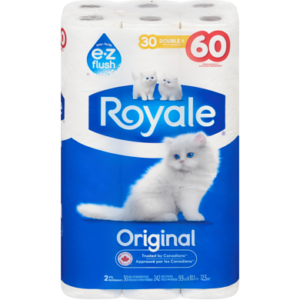 Wholesale Royale Velour Bathroom Tissue 30DR=60R 2Ply 142S (30Rolls)
