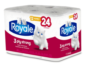 Wholesale Royale Bathroom Tissue 12DR=24R 3Ply Strong 165S (12Rolls)