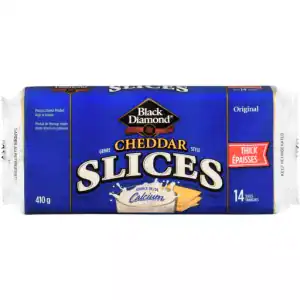 Wholesale Black Diamond Cheese Cheddar Thick 14 Slices (410g)