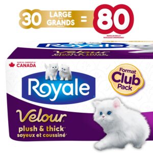 Wholesale Royale Velour Bathroom Tissue 30LR=80R 2Pl 190S DISP(30R)