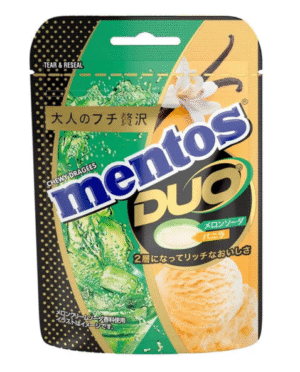 Wholesale Kracie Mentos DUO Soft Cndy
Melon Soda&Vanilla 16Pk (45g)