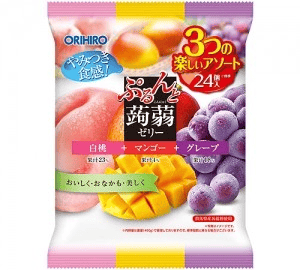 Wholesale Orihiro Konjac Jelly White Peach & Mango & Grape 24P (480g)