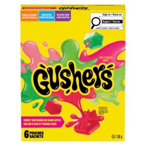Wholesale Betty Crocker Gushers Super Sour Watermelon Apple 6ct (138g)
