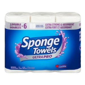 Wholesale Sponge Towels Ultra Pro 3DR=6R 2Ply 98s (3 Rolls)