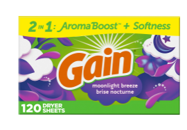 Wholesale Gain Aroma Boost Moonlight Breeze Dryer Sheets (120s)